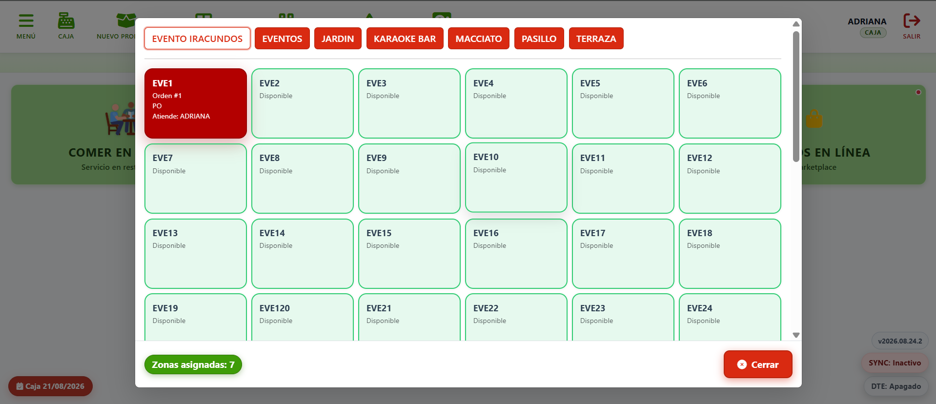 FQrest para gestión de ventas, mesas y caja